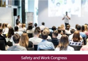 Peoeple sitting in conference to represent work safety congress